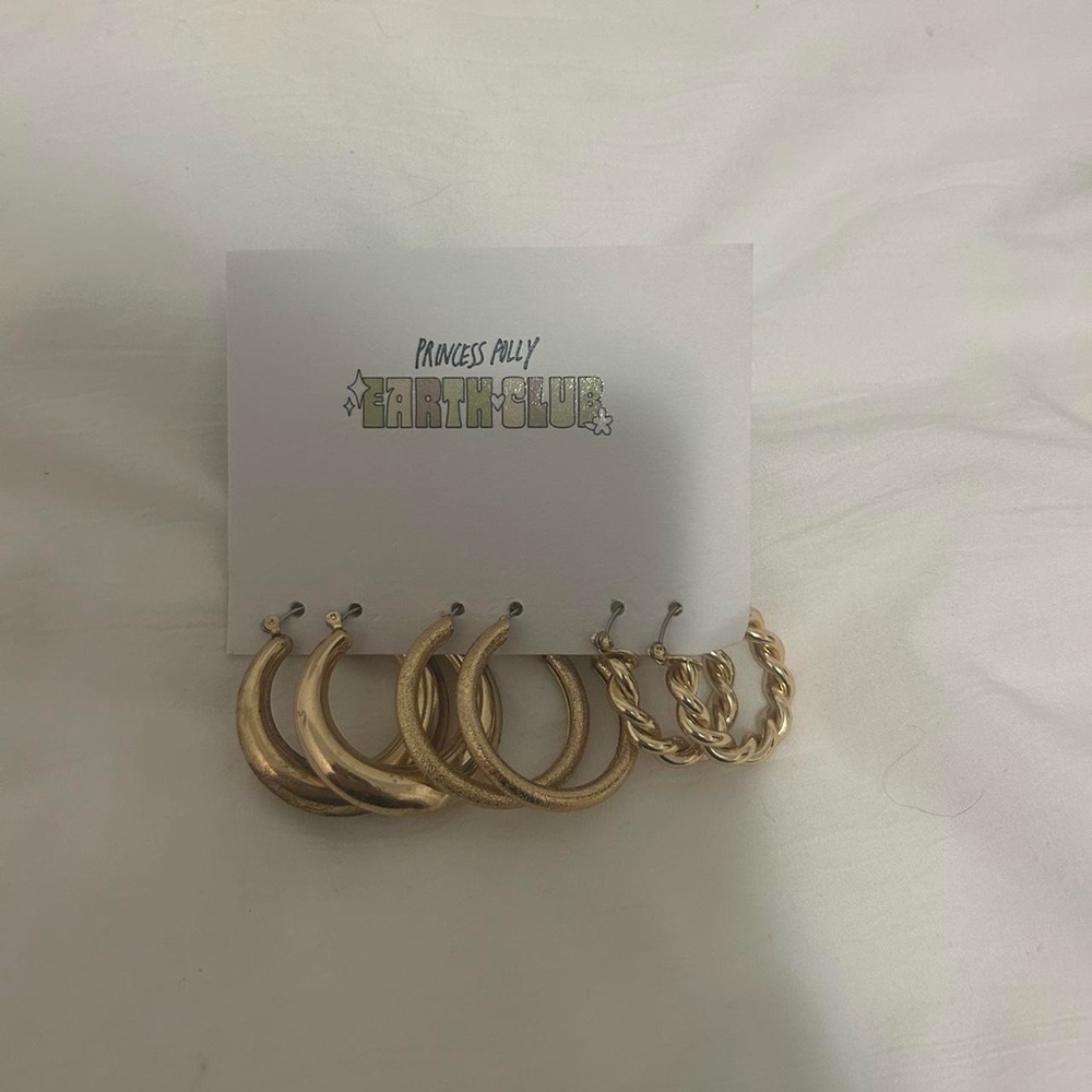 Princess Polly gold hoop earring set